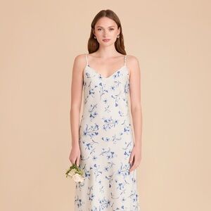 Birdy Grey Blue Floral Maxi bridesmaids Dress